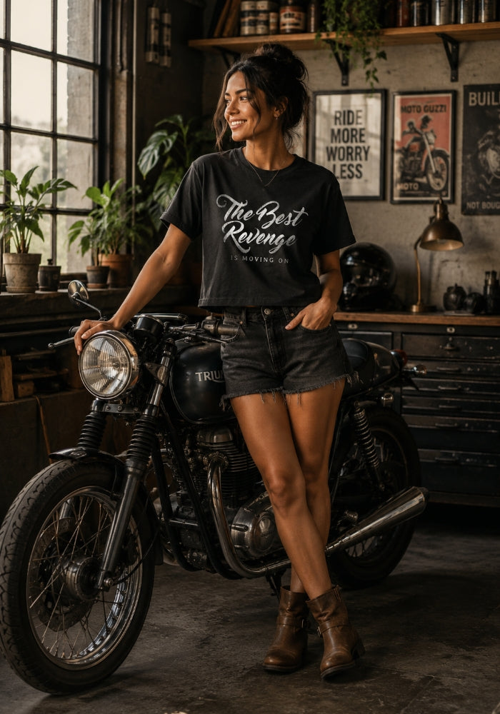The Best Revenge is Moving On - Women’s heavyweight boxy tee