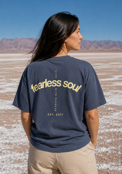Fearless Soul (Live With Purpose) Women's Heavyweight Tee - Yellow Print