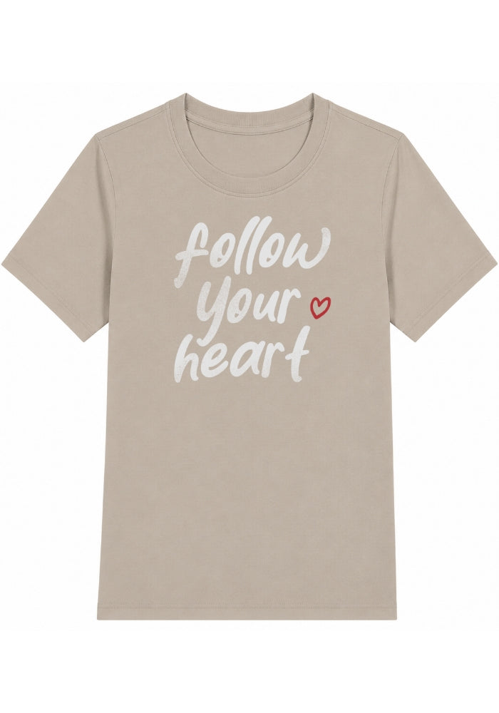 Follow Your Heart - Women's Relaxed T-Shirt - White Red Print