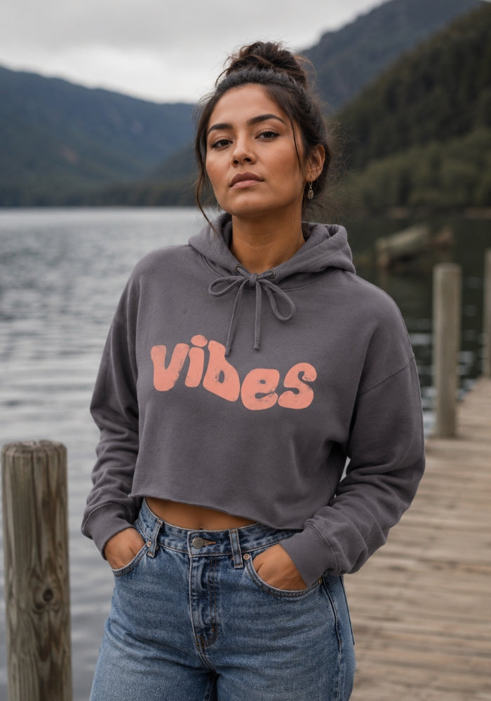 VIBES - Crop Hoodie